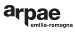 Logo di Arpae in bianco e nero per uso a video