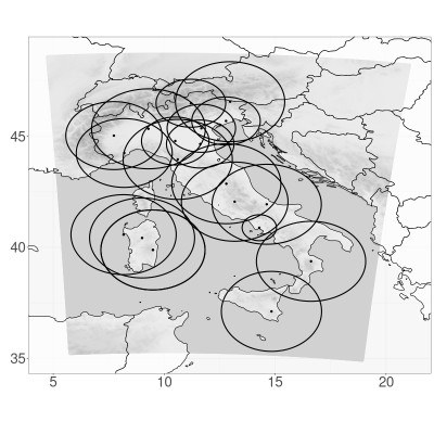 Copertura della rete radar italiana