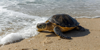 Una tartaruga libera nel mare grazie al Ceas Polo Adriatico